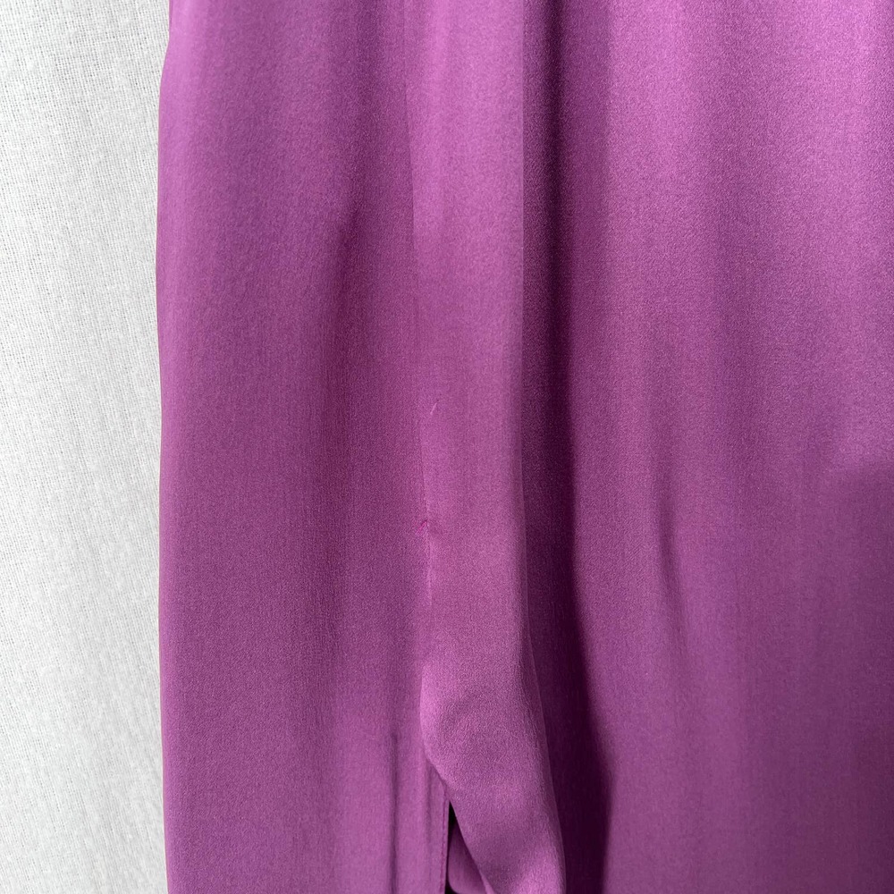 FLEUR DU MAL Dress Womens Small Purple Silk Halter Maxi High Slit Surplice - Picture 12 of 16